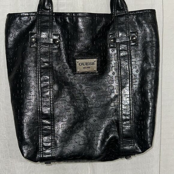GUESS Black Leather G Logo Founder’s Tote - Picture 3 of 11